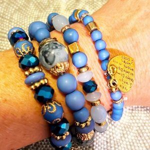 💙Beaded Stackable Bracelet Set | Hand Assembled💙